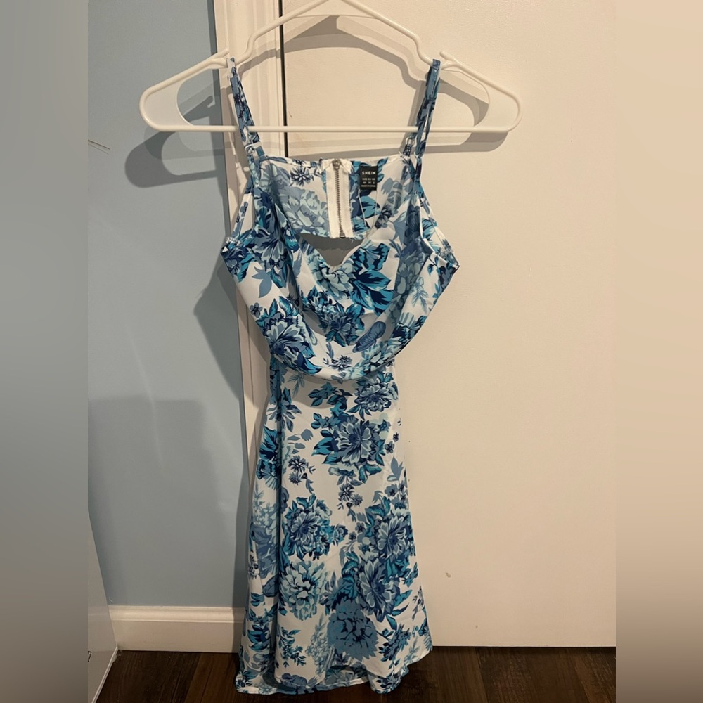 Blue floral dress